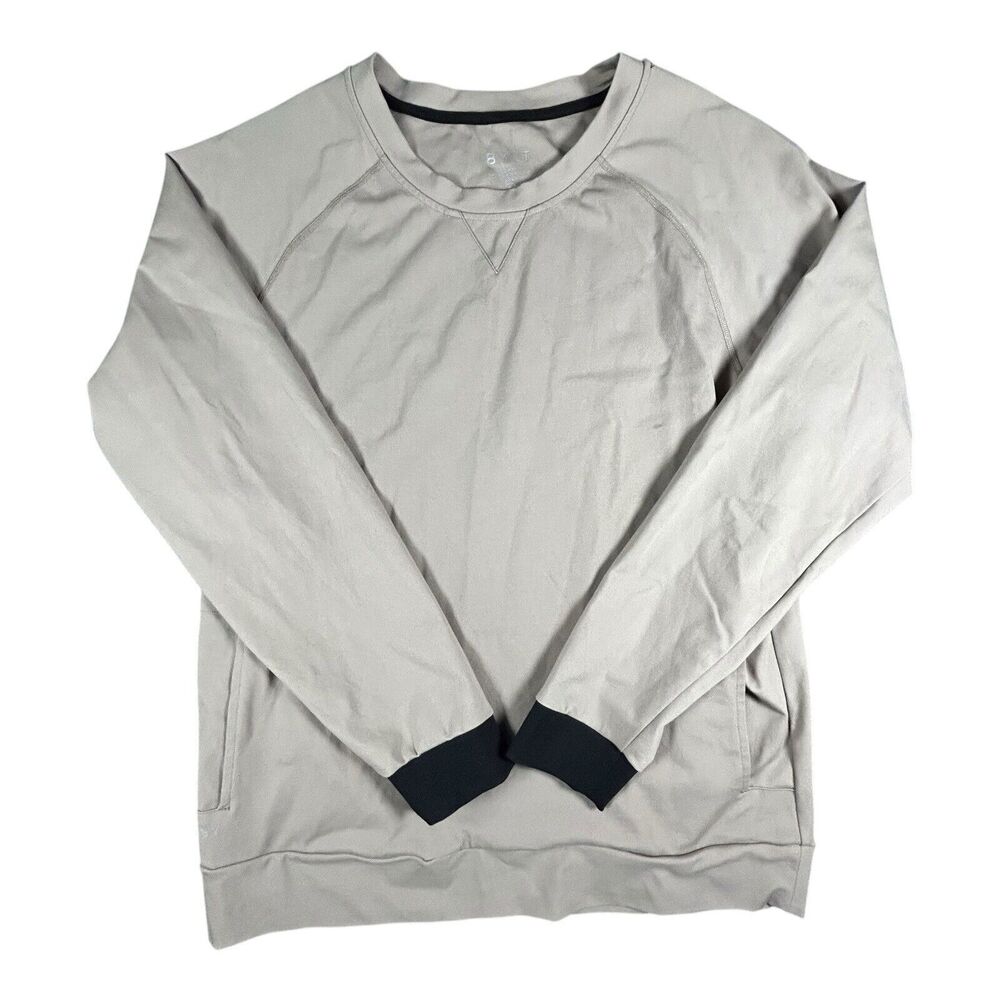 BYLT Sweatshirt Mens Size Large Grey Premium Crew Neck Performance Raglan Sleeve